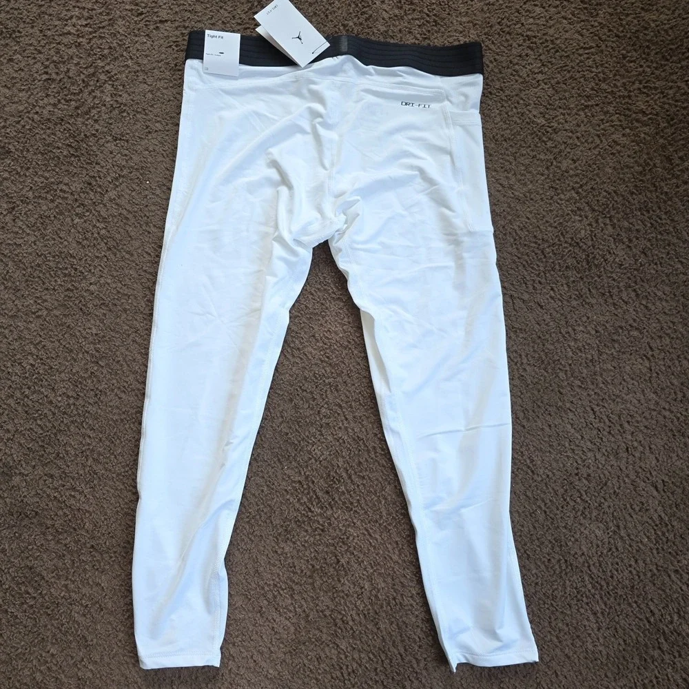 Jordan Dri-FIT Compression Tights Men's 2XL White 3/4 Length Tight Fit NWT DX313